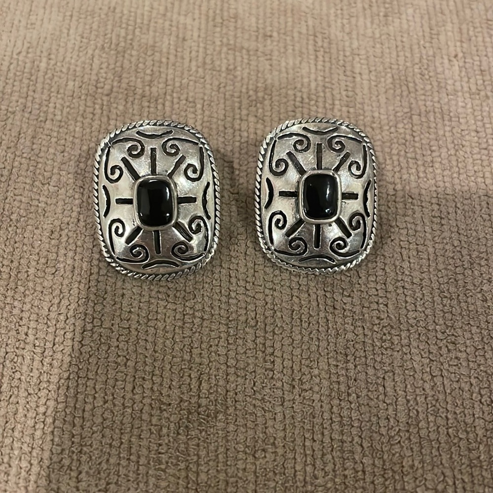 NWOT Sterling Silver with Onyx Earrings